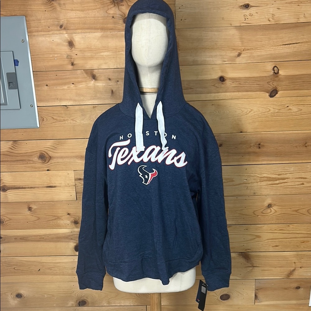 NWT women plus XXL 2XL Houston Texans football Blue Hoodie hoody sweatshirt top